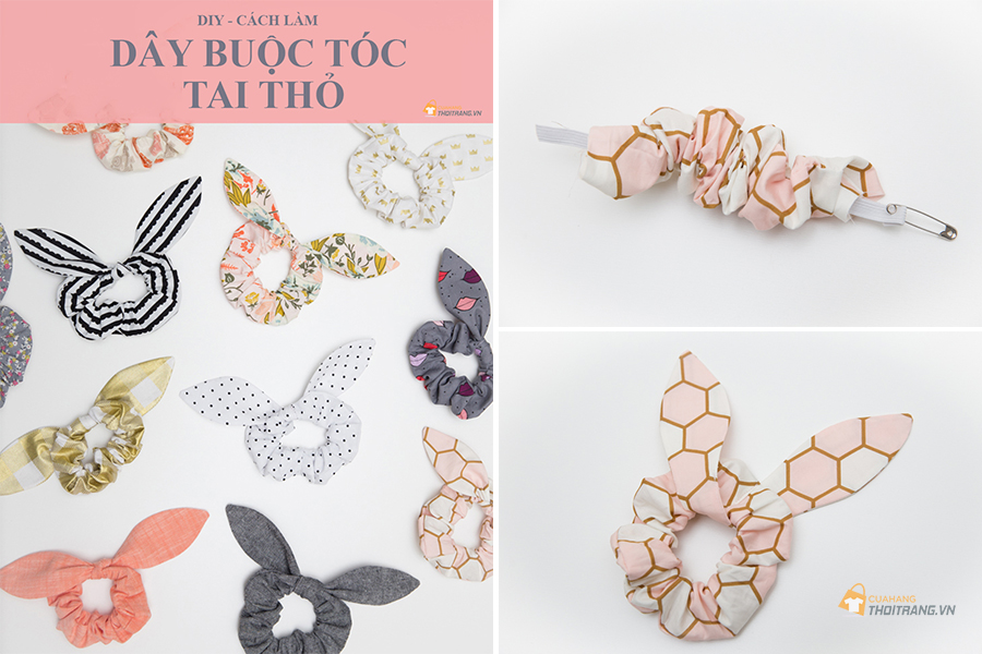 Tự làm dây buộc tóc tai thỏ đơn giản trong 5 bước